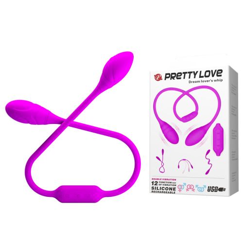 Двухсторонний вибратор для пар фиолетовый LYBAILE PRETTY LOVE Dream Lover's Whip