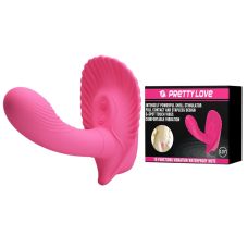 Вібробабочка з стимулятором клітора і точки джі з пультом ДУ PRETTY LOVE Powerful Shell Stimulator