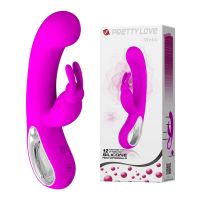 Вибратор Зайчик со стимуляцией клитора силиконовый Pretty Love WEBB 
