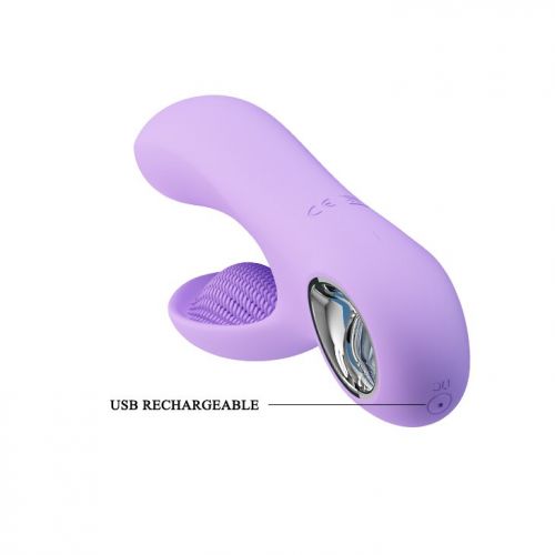 Вибратор с клиторальным стимулятором перезаряжаемый фиолетовый PRETTY LOVE CANROL LYBAILE