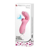 Вакуумний силіконовий вібростимулятор-кролик для вагіни і клітора рожевий Pretty Love Ralap