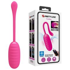 Віброяйце кероване смартфоном рожевого кольору з пультом дистанційного керування Kirk Mobile APP Pretty Love