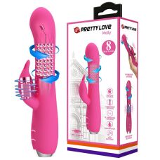 Вібратор з стимулятором клітора і ротацією рожевий Pretty Love Molly
