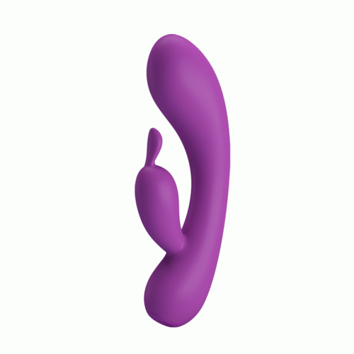 Вибратор c загнутой головкой и клиторальным отростком LYBAILE PRETTY LOVE фиолетовый
