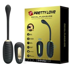Віброяйце з рельєфом і пультом ДУ чорне PrettyLove ROYAL PLEASURE