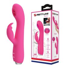 Вибратор кролик для вагинально клиторальной стимуляции розовый Pretty Love RACHEL