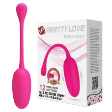 Силиконовое виброяйцо с перезарядкой розовое Pretty Love Knucker