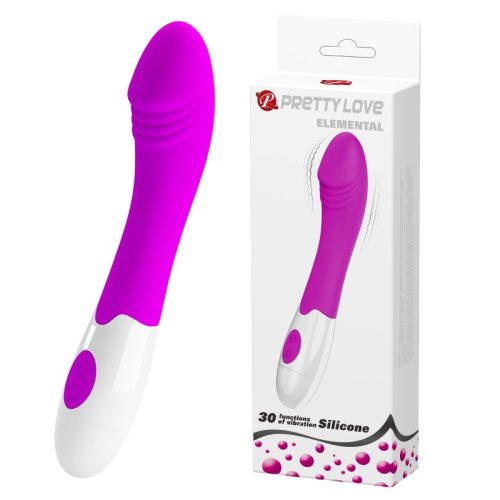 Вибратор для точки G ребристый бело-фуксия Lybaile Pretty Love Elemental Vibrator