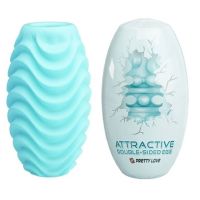 Мастурбатор яєчко для чоловіків бірюзове Pretty Love Attractive Double-Sided EGG