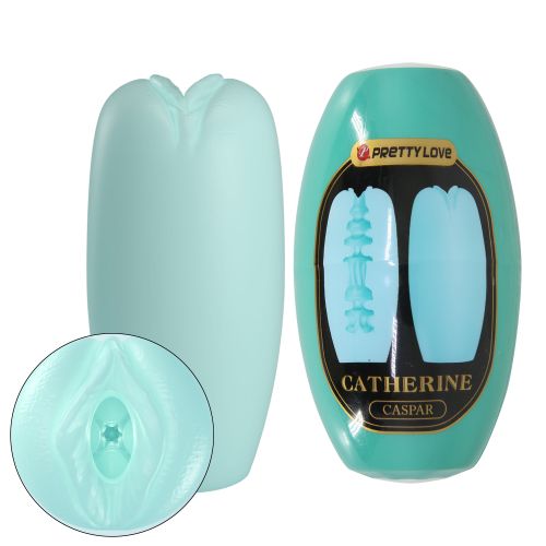 Мастурбатор-яйцо Вагина эластичное гелевое бирюзовое LYBAILE PRETTY LOVE Catherine Caspar