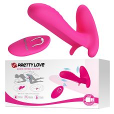 Вібратор вагінальний з стимулятором клітора на пульті ДУ рожевий Pretty Love Remote Control Massager
