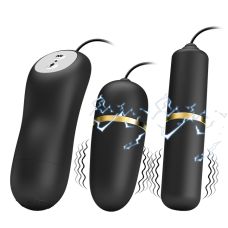 Віброяйця з електростимуляцією на пульті ДУ чорне Pretty Love Double