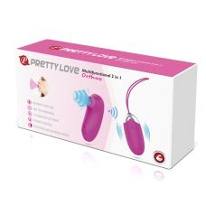 Виброяйцо с вакуумной стимуляцией и пультом ДУ фиолетовое Pretty Love ORTHUS Multifunctional 2 in 1