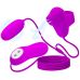 Вакуумный стимулятор с виброяйцом фиолетового цвета PRETTY LOVE SUCTION & VIBRO BULLETS