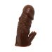 Насадка на член реалістична з відростком для клітора коричневого кольору Lybaile довжина 115 мм.