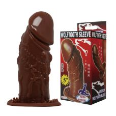 Насадка на член реалістична коричневого кольору Lybaile довжина 120 мм