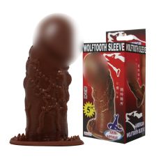Насадка на член реалистичная коричневого цвета Lybaile длина 120 мм