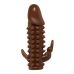 Насадка на член реалістична з пухирцями та відростками для додаткової стимуляції коричневого кольору Lybaile довжина 122 мм
