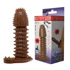 Насадка на член з гелевою шипами коричневого кольору Lybaile