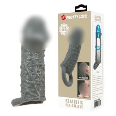 Насадка презерватив на член реалістична сіра Lybaile Brave Man