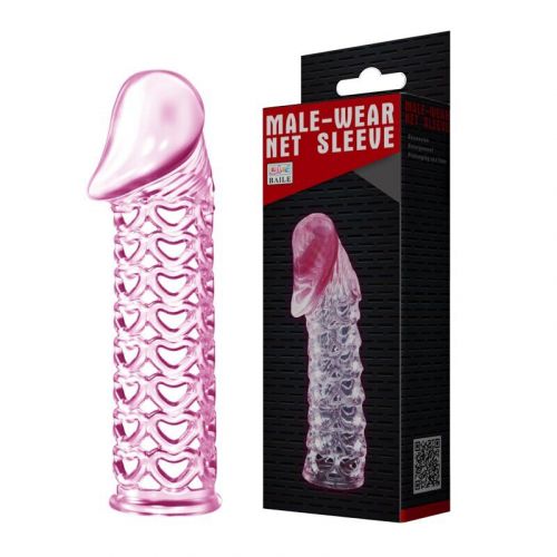 Удлиняющая насадка на пенис-презерватив Male-wear net sleeve