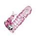 Подовжуюча насадка на член з вібростимуляцією клітора рожева ULTIMATE LOVE