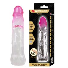Удлиняющая насадка на член реалистичная прозрачно розового цвета Lybaile Pretty Love Neron