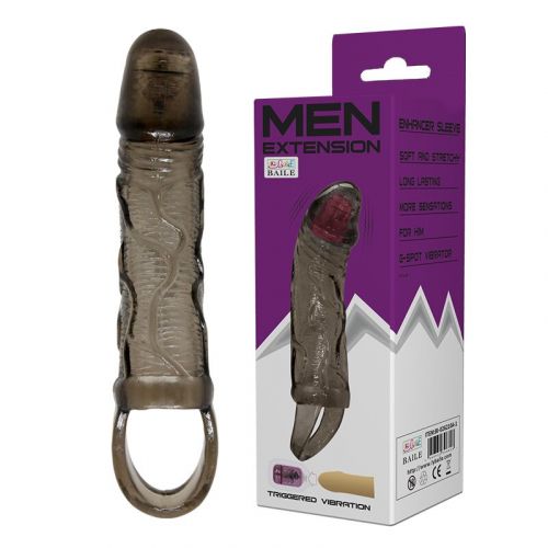 Насадка на пенис-презерватив с вибрацией Men extension BI-026210A-1