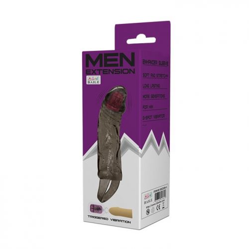 Насадка на пенис-презерватив с вибрацией Men extension BI-026210A-1