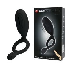 Эректильное кольцо с вибрацией и стимуляцией клитора LYBAILE Pretty Love Ethel черный