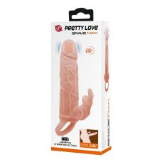 Еластична насадка з кліторальним вібростимулятором і рельєфною головкою Pretty Love-Brave man