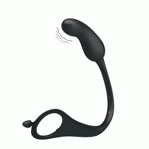 Насадка на пенис с вибрацией и анальным стимулятором LYBAILE Hercules черный