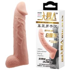 Подовжуюча реалістична насадка на пеніс тілесного кольору BAILE SEX TOYS BIG MAN