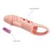  Вибронасадка на пенис с петлей для крепления за мошонку удлиняющая телесного цвета LYBAILE Cecelia