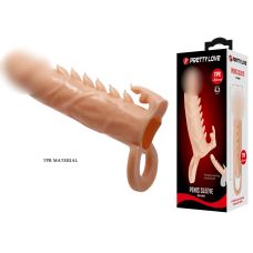 Насадка на член реалистичная удлиняющая телесного цвета LYBAILE PREETTY LOVE Penis Sleeve Emmitt