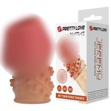 Насадка на член с пупырышками телесного цвета Lybaile Pretty Love Matias