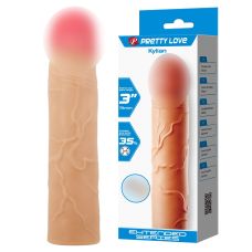 Насадка презерватив на член реалістична тілесного кольору LyBaile Pretty Love Kylian Extended Series