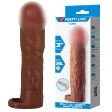 Насадка, що подовжує, презерватив на член реалістична з петлею коричнева Lybaile Pretty Love Gerd 3