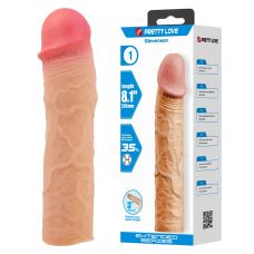 Удлиняющая насадка презерватив на член реалистичная телесная Lybaile Pretty Love Stevenson