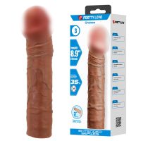 Подовжуюча насадка презерватив на член реалістична коричнева Lybaile Pretty Love Chelsea