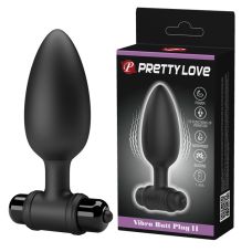 Силіконовий Анальний стимулятор з вібрацією чорний Pretty Love Vibra Butt Plug