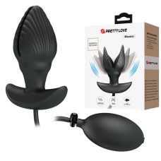 Анальна вібропробка з накачуванням Черепашка чорна Lybaile Pretty Love Manson