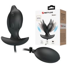 Анальная вибропробка с накачкой раскрывающаяся Дельфин черная Lybaile Pretty Love Hanson  