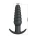 Анальна вібропробка ребриста чорна LYBAILE Pretty Love Aeolis