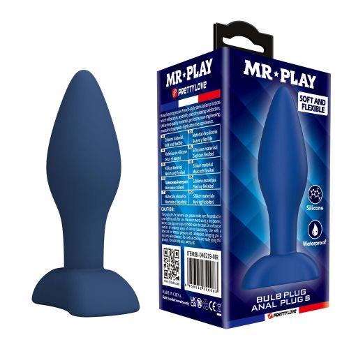 Анальна пробка синя із силікону LYBAILE MR.PLAY Bulb Anal Plug розмір S