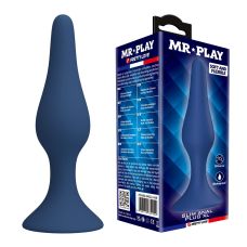 Анальна пробка синя із силікону LYBAILE MR.PLAY Slim Anal Plug розмір XL