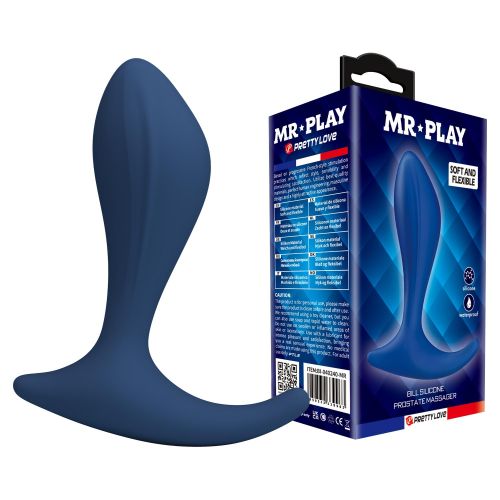 Масажер простати силіконовий синій LYBAILE MR.PLAY Bill Silicone Prostate Massager
