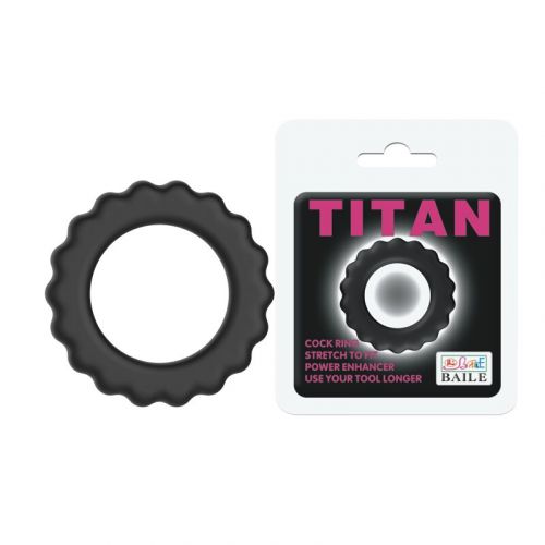 Эрекционное кольцо черное Titan BI-210145