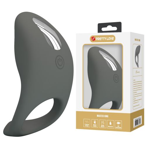 Эрекционное виброкольцо на член серое Lybaile Pretty Love Gemma 