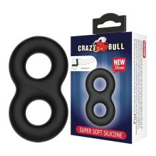 Двойное эластичное кольцо для продления эрекции LYBAILE Crazy Bull черный